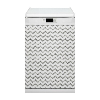 Painel magnético para máquina de lavar louça Ziguezagues prateados