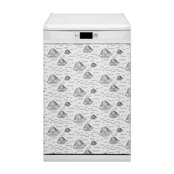 Capa magnética para máquina de lavar louça Veleiros no mar