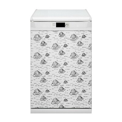 Capa magnética para máquina de lavar louça Veleiros no mar