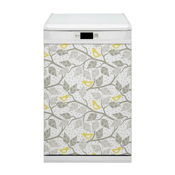 Painel magnético para máquina de lavar louça Pássaros