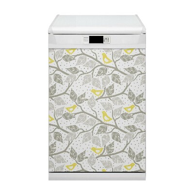 Painel magnético para máquina de lavar louça Pássaros