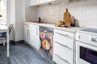 Painel magnético para máquina de lavar louça Rosas laranjas