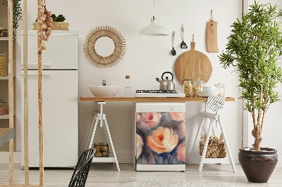 Painel magnético para máquina de lavar louça Rosas laranjas