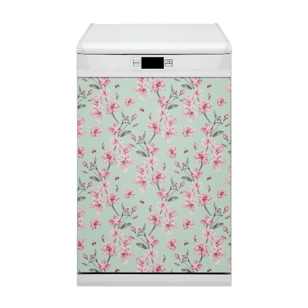 Painel magnético para máquina de lavar louça flores de cerejeira