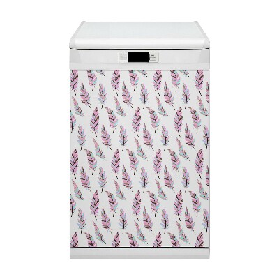 Capa magnética para máquina de lavar louça Penas cor de rosa