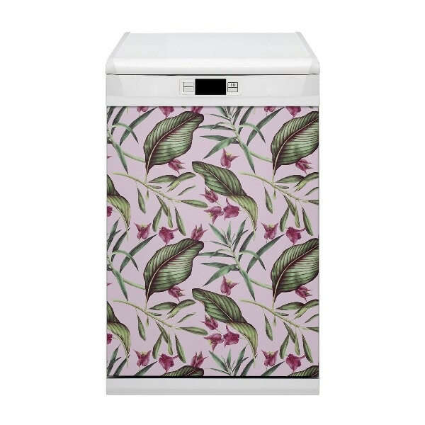 Painel magnético para máquina de lavar louça flores cor de rosa