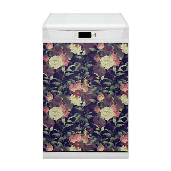 Painel magnético para máquina de lavar louça Flores vintage