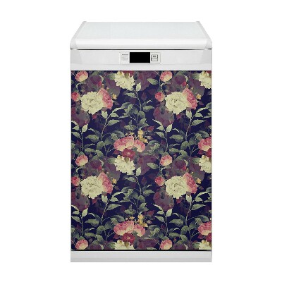 Painel magnético para máquina de lavar louça Flores vintage