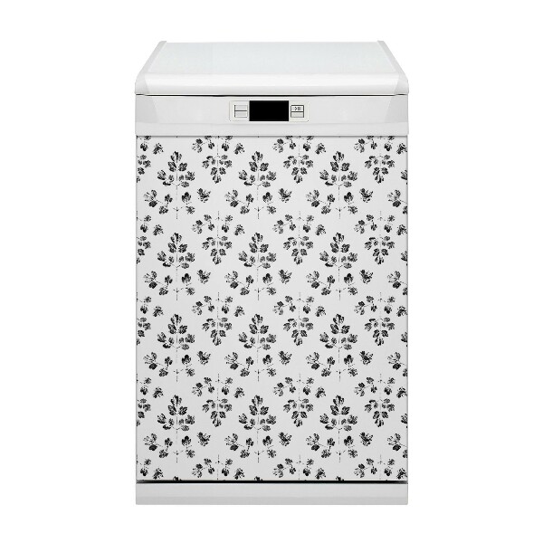 Painel magnético para máquina de lavar louça Padrão preto e branco