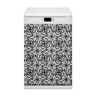 Painel magnético para máquina de lavar louça Padrão preto e branco