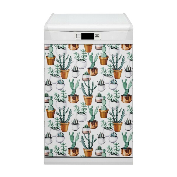 Capa magnética para máquina de lavar louça Cactos em vasos
