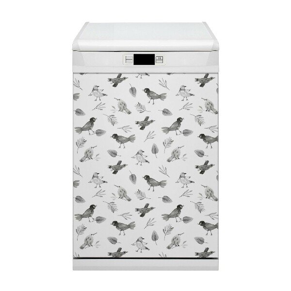 Painel magnético para máquina de lavar louça pássaros desenhados