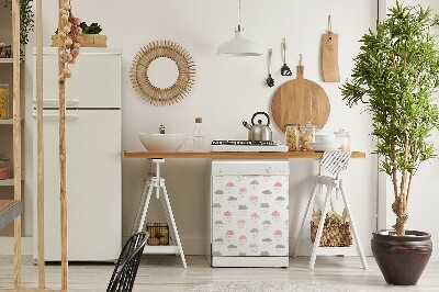 Painel magnético para máquina de lavar louça Nuvens minimalistas