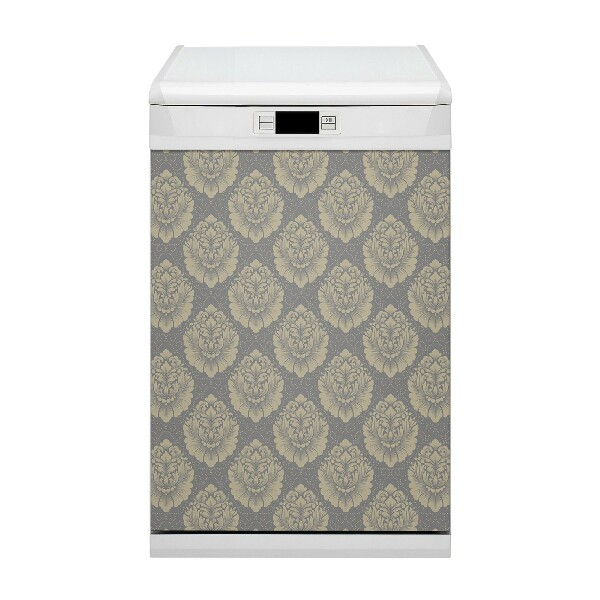 Capa magnética para máquina de lavar louça Padrão de damasco