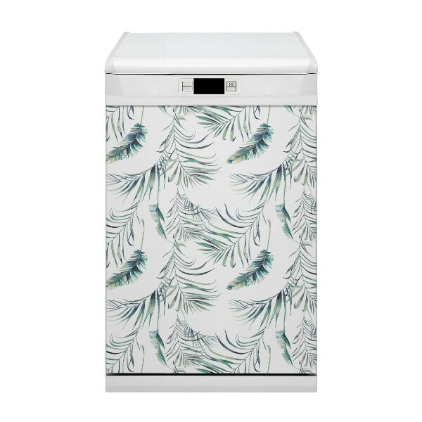 Capa magnética para máquina de lavar louça Folhas como penas