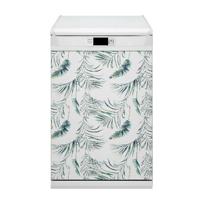 Capa magnética para máquina de lavar louça Folhas como penas