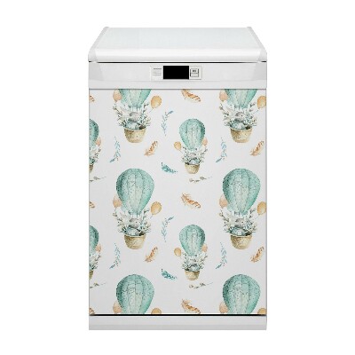 Painel magnético para máquina de lavar louça Coelho em um balão