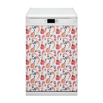 Painel magnético para máquina de lavar louça Flamingos Loucos