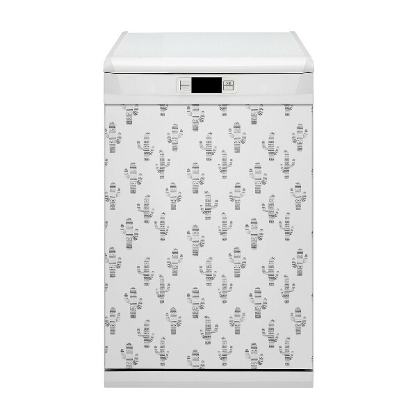 Capa magnética para máquina de lavar louça Cactos pretos e brancos