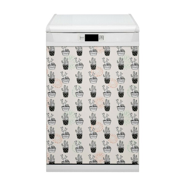 Painel magnético para máquina de lavar louça Cactos em vasos