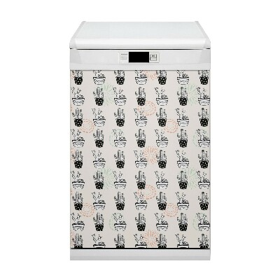 Painel magnético para máquina de lavar louça Cactos em vasos