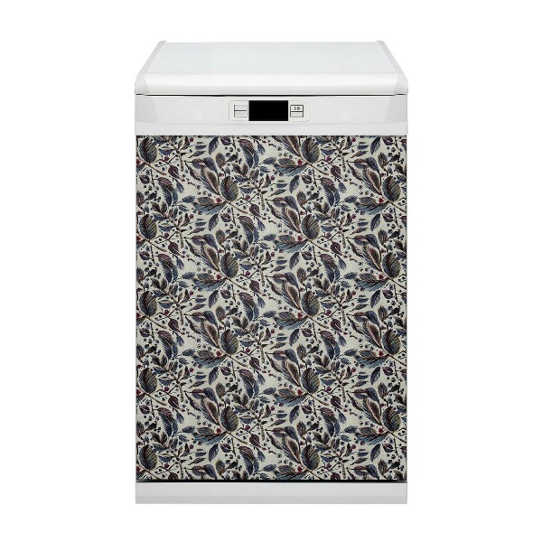 Painel magnético para máquina de lavar louça Folhas vintage