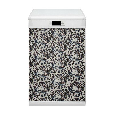 Painel magnético para máquina de lavar louça Folhas vintage