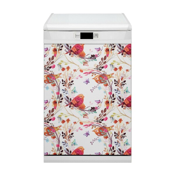 Capa magnética para máquina de lavar louça Pássaros em um galho