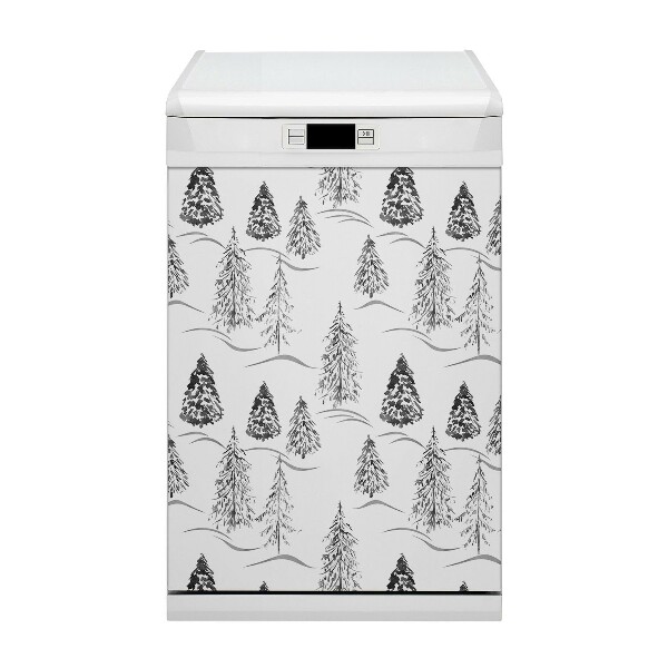 Capa magnética para máquina de lavar louça Árvore de Natal de inverno