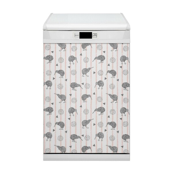 Capa magnética para máquina de lavar louça Padrão de pássaros kiwi