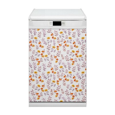 Capa magnética para máquina de lavar louça Flores pintadas