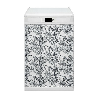 Painel magnético para máquina de lavar louça pássaros desenhados