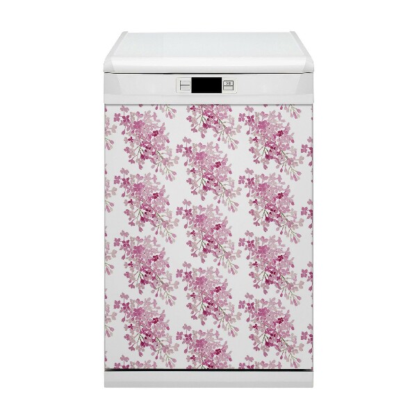 Capa magnética para máquina de lavar louça flores cor de rosa