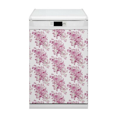Capa magnética para máquina de lavar louça flores cor de rosa