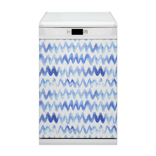 Capa magnética para máquina de lavar louça Ondas de aquarela
