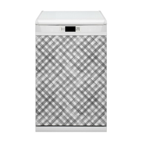 Capa magnética para máquina de lavar louça xadrez cinza