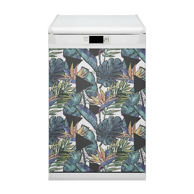 Painel magnético para máquina de lavar louça Folhas de palmeira