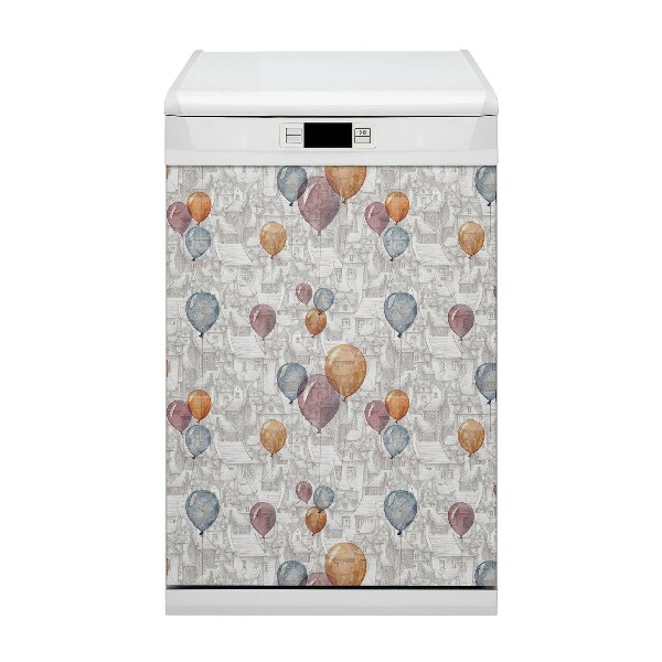 Painel magnético para máquina de lavar louça Balões e casas