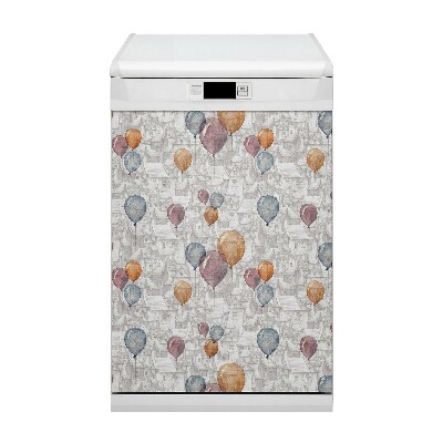 Painel magnético para máquina de lavar louça Balões e casas