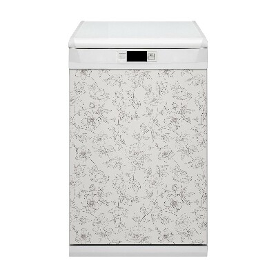 Painel magnético para máquina de lavar louça Flores esboçadas