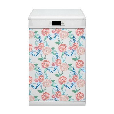 Painel magnético para máquina de lavar louça Flores brilhantes