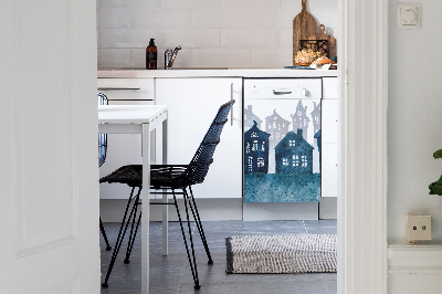 Capa magnética para máquina de lavar louça Cidade à noite