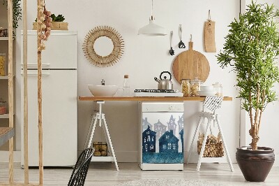 Capa magnética para máquina de lavar louça Cidade à noite