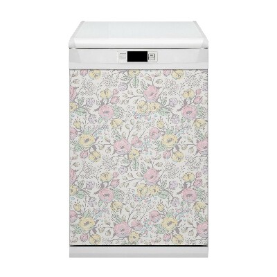 Painel magnético para máquina de lavar louça Flores coloridas