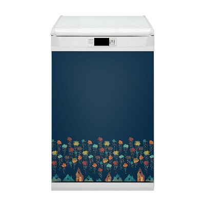 Capa magnética para máquina de lavar louça Casas coloridas