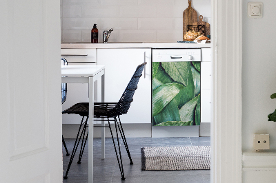 Painel magnético para máquina de lavar louça Folhas verdes