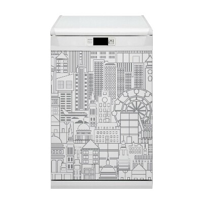Painel magnético para máquina de lavar louça Cidade esboçada