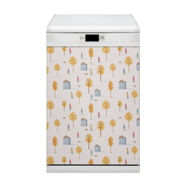 Capa magnética para máquina de lavar louça Casas entre as árvores