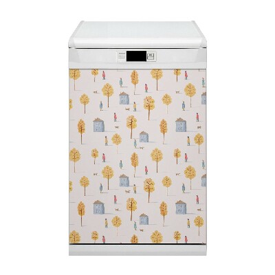 Capa magnética para máquina de lavar louça Casas entre as árvores