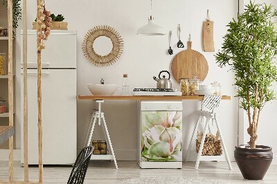 Capa magnética para máquina de lavar louça Flores de magnólia